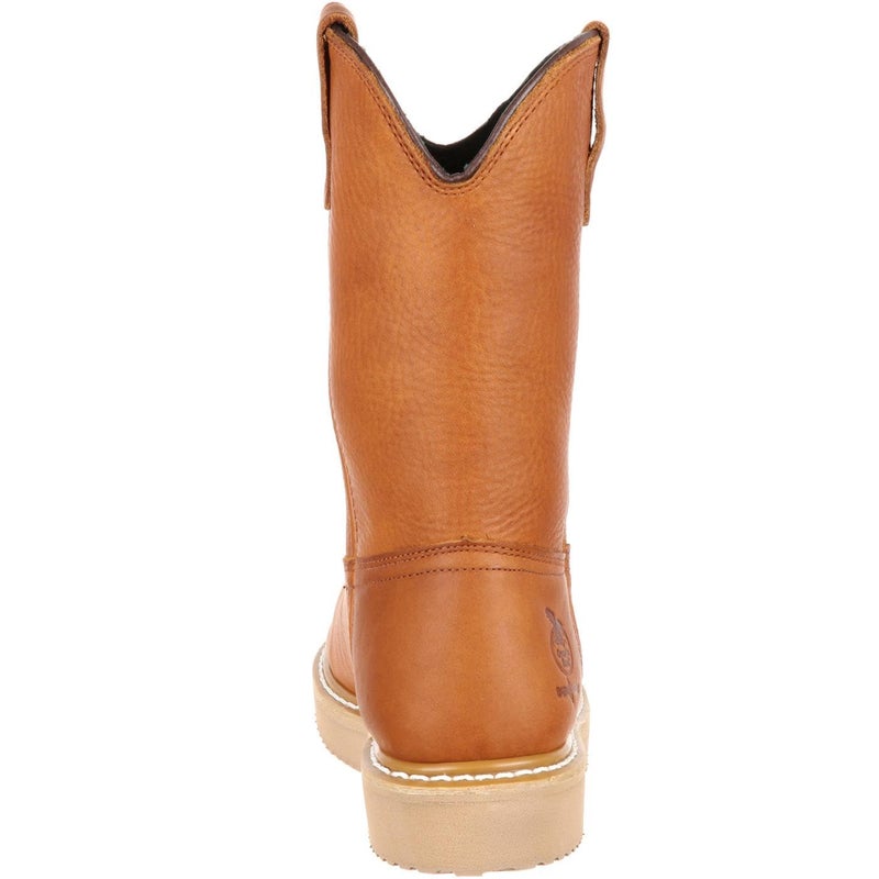 Georgia Boot Wedge Work Wellington, Barracuda Gold, Size 10(M) - Image 5